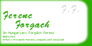 ferenc forgach business card