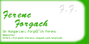 ferenc forgach business card